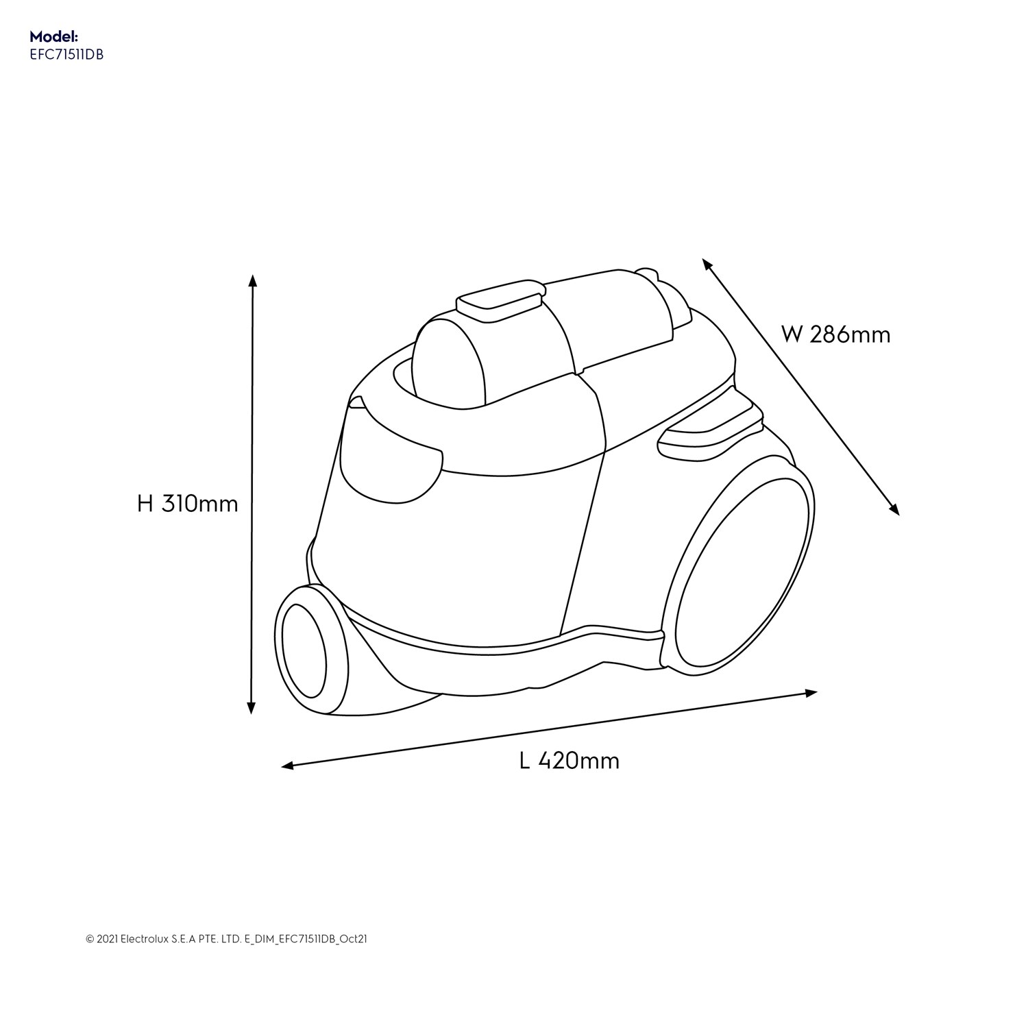 UltimateHome 700 canister vacuum cleaner EFC71511DB Electrolux