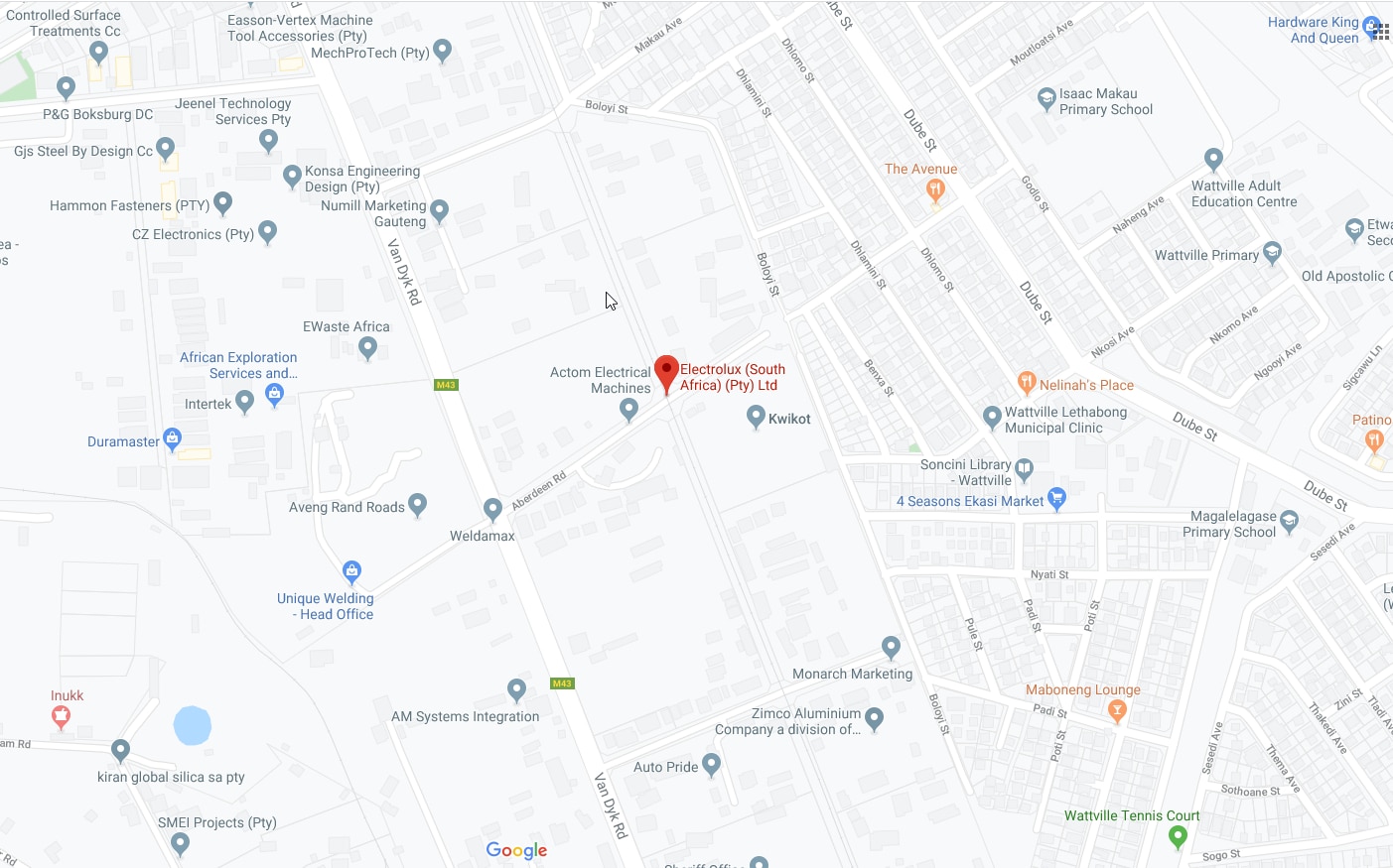 Electrolux (South Africa) (Pty) Ltd location